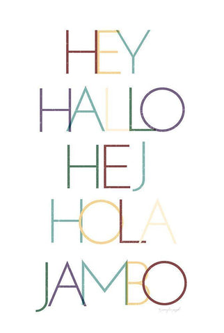 Hello II White Modern Wood Framed Art Print with Double Matting by Pugh, Jennifer