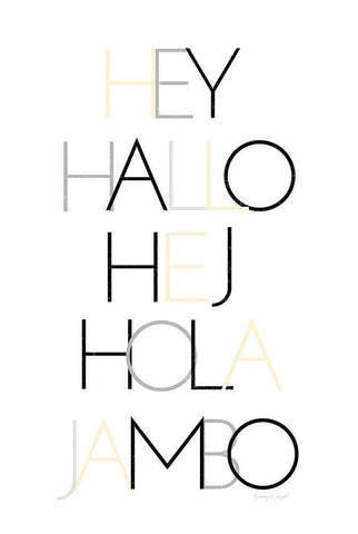 Hello III White Modern Wood Framed Art Print with Double Matting by Pugh, Jennifer