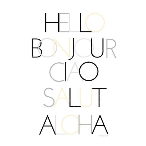 Hello IV Gold Ornate Wood Framed Art Print with Double Matting by Pugh, Jennifer