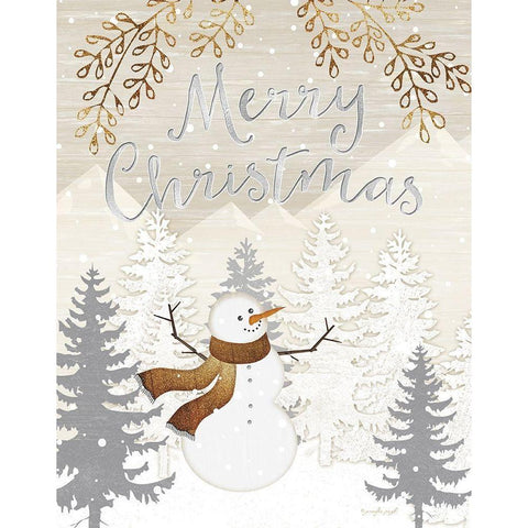 Merry Christmas White Modern Wood Framed Art Print by Pugh, Jennifer