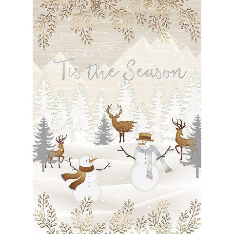 Tis the Season Black Modern Wood Framed Art Print with Double Matting by Pugh, Jennifer