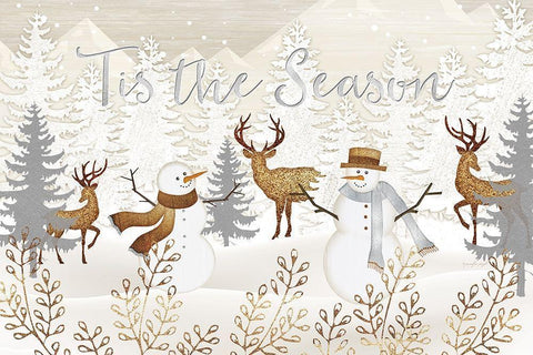 Tis the Season White Modern Wood Framed Art Print with Double Matting by Pugh, Jennifer