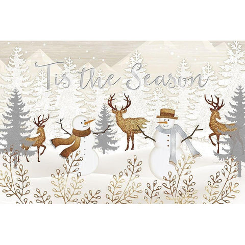 Tis the Season Black Modern Wood Framed Art Print with Double Matting by Pugh, Jennifer