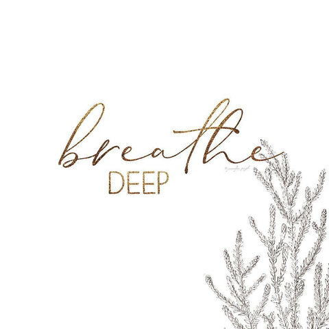 Breathe Deep White Modern Wood Framed Art Print with Double Matting by Pugh, Jennifer