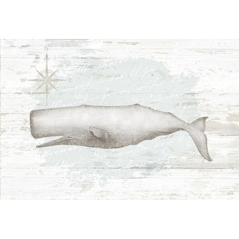 Calming Coastal Whale Gold Ornate Wood Framed Art Print with Double Matting by Pugh, Jennifer