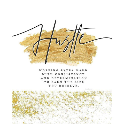 Hustle Black Modern Wood Framed Art Print with Double Matting by Pugh, Jennifer