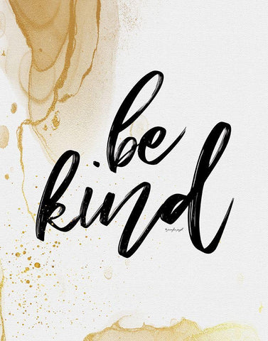 Be Kind White Modern Wood Framed Art Print with Double Matting by Pugh, Jennifer