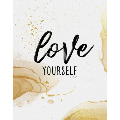 Love Yourself Black Modern Wood Framed Art Print with Double Matting by Pugh, Jennifer