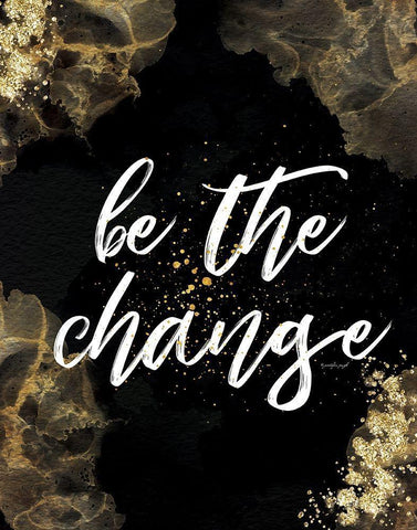 Be the Change Black Ornate Wood Framed Art Print with Double Matting by Pugh, Jennifer