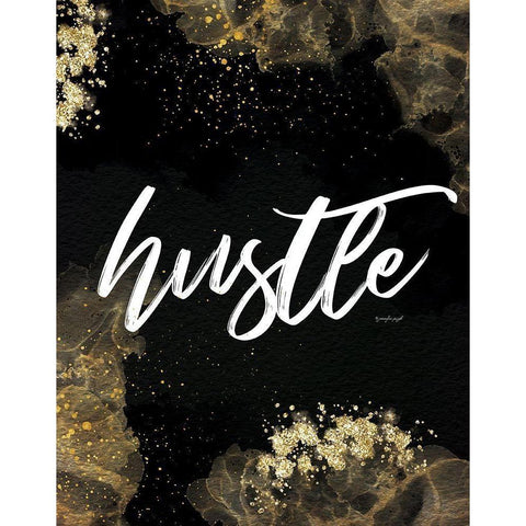 Hustle Black Modern Wood Framed Art Print by Pugh, Jennifer
