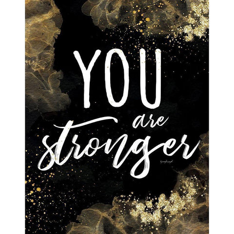 You Are Stronger White Modern Wood Framed Art Print by Pugh, Jennifer