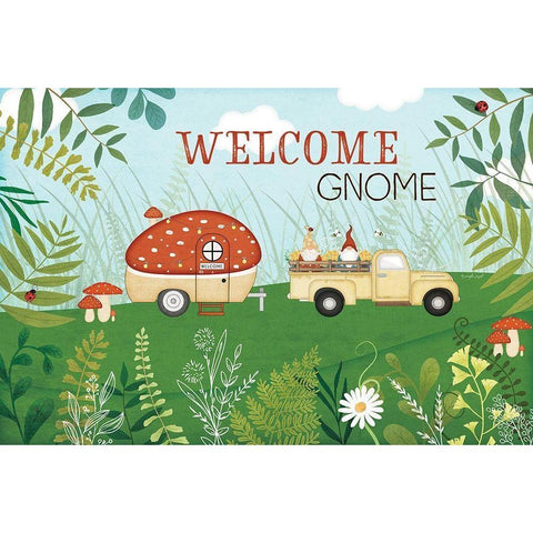 Welcome Gnome Black Modern Wood Framed Art Print with Double Matting by Pugh, Jennifer