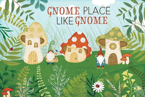 Gnome Place Like Gnome White Modern Wood Framed Art Print with Double Matting by Pugh, Jennifer