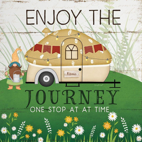 Enjoy the Journey Gold Ornate Wood Framed Art Print with Double Matting by Pugh, Jennifer