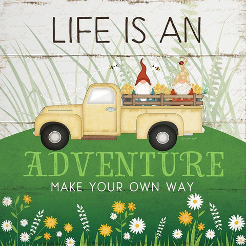 Life is an Adventure White Modern Wood Framed Art Print with Double Matting by Pugh, Jennifer