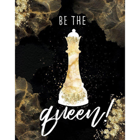 Be the Queen White Modern Wood Framed Art Print by Pugh, Jennifer