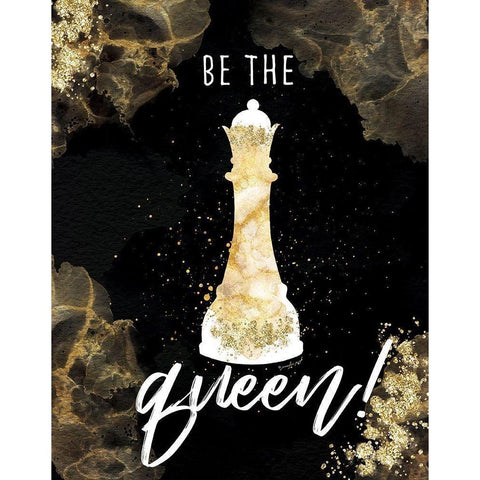 Be the Queen Black Modern Wood Framed Art Print with Double Matting by Pugh, Jennifer