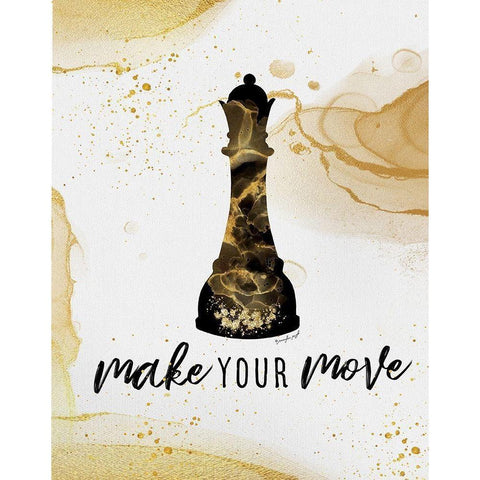 Make Your Move Black Modern Wood Framed Art Print with Double Matting by Pugh, Jennifer