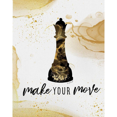Make Your Move Gold Ornate Wood Framed Art Print with Double Matting by Pugh, Jennifer
