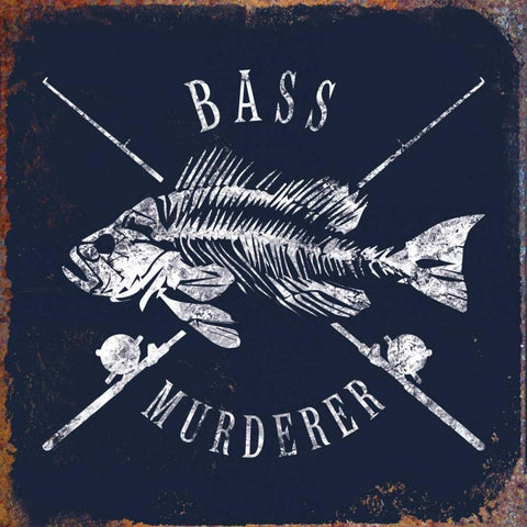 Bass Murderer Black Modern Wood Framed Art Print by Brando, JJ