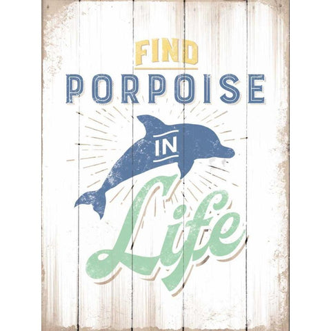 Porpoise Black Modern Wood Framed Art Print with Double Matting by Brando, JJ