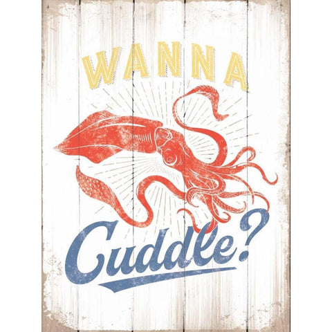 Wanna Cuddle White Modern Wood Framed Art Print by Brando, JJ