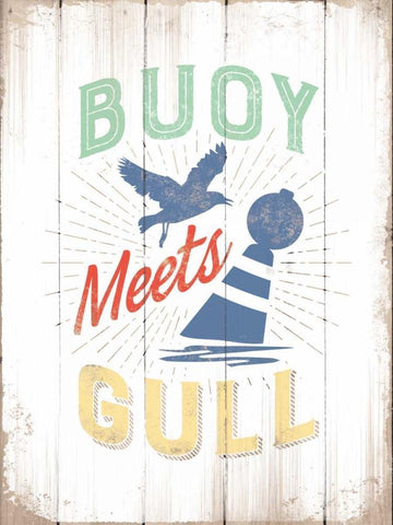 Buoy White Modern Wood Framed Art Print with Double Matting by Brando, JJ