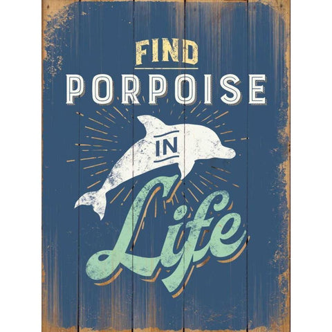 Porpoise Black Modern Wood Framed Art Print by Brando, JJ