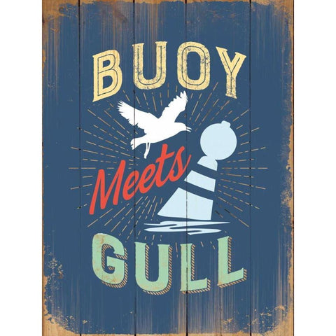 Buoy Black Modern Wood Framed Art Print with Double Matting by Brando, JJ