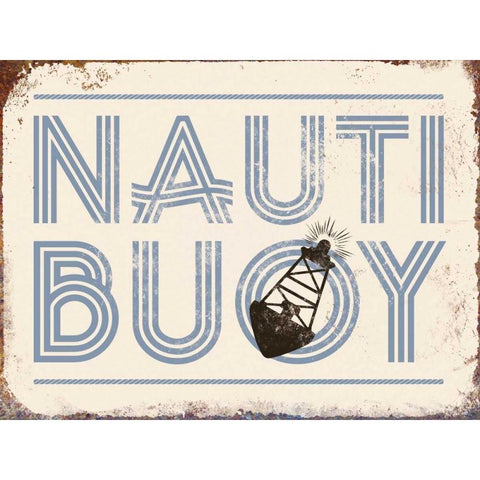Nauti Buoy Black Modern Wood Framed Art Print by Brando, JJ