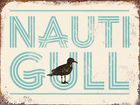 Nauti Gull White Modern Wood Framed Art Print with Double Matting by Brando, JJ