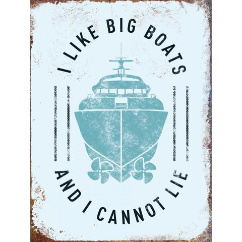 I Like Big Boats Black Modern Wood Framed Art Print by Brando, JJ