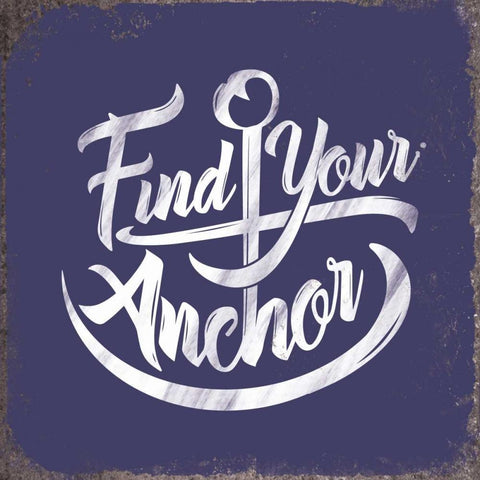 Find Your Anchor White Modern Wood Framed Art Print with Double Matting by Brando, JJ