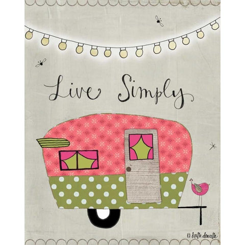 Simple Camper Black Modern Wood Framed Art Print with Double Matting by Doucette, Katie