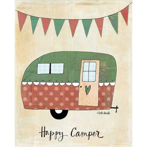 Happy Camper Black Modern Wood Framed Art Print with Double Matting by Doucette, Katie