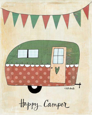 Happy Camper White Modern Wood Framed Art Print with Double Matting by Doucette, Katie