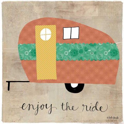 Enjoy the Ride White Modern Wood Framed Art Print by Doucette, Katie