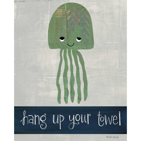 Hang Up Your Towel Black Modern Wood Framed Art Print by Doucette, Katie