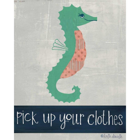 Pick Up Your Clothes Black Modern Wood Framed Art Print by Doucette, Katie