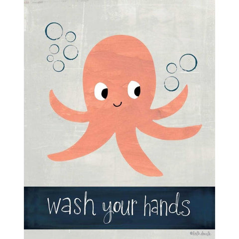 Wash Your Hands White Modern Wood Framed Art Print by Doucette, Katie