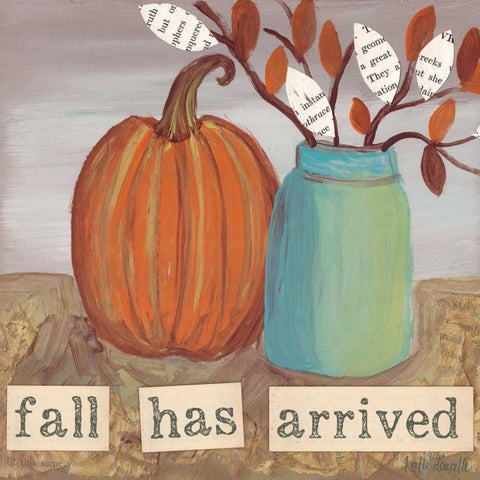 Fall Has Arrived White Modern Wood Framed Art Print with Double Matting by Doucette, Katie