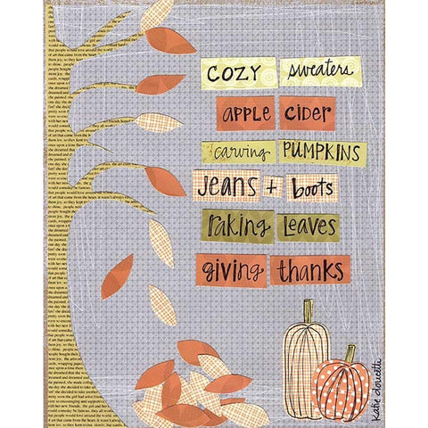 Autumn Words White Modern Wood Framed Art Print by Doucette, Katie