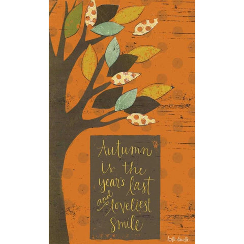 Autumn Smile White Modern Wood Framed Art Print by Doucette, Katie