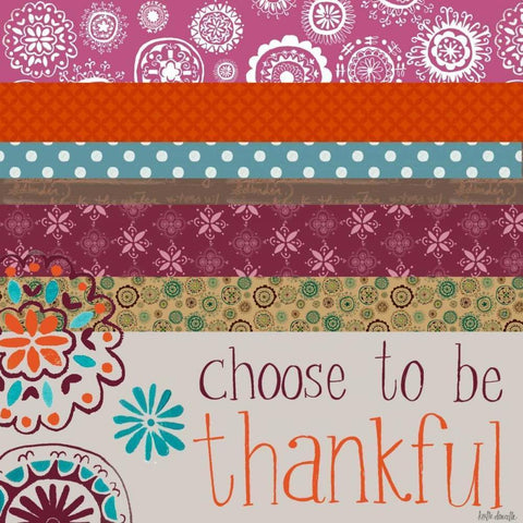 Choose to be Thankful Black Ornate Wood Framed Art Print with Double Matting by Doucette, Katie