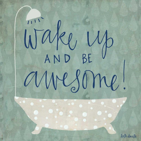 Be Awesome Bath Black Modern Wood Framed Art Print with Double Matting by Doucette, Katie