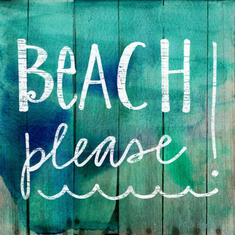 Beach Please! Black Modern Wood Framed Art Print by Doucette, Katie