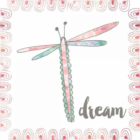 Dragonfly Dream White Modern Wood Framed Art Print with Double Matting by Doucette, Katie