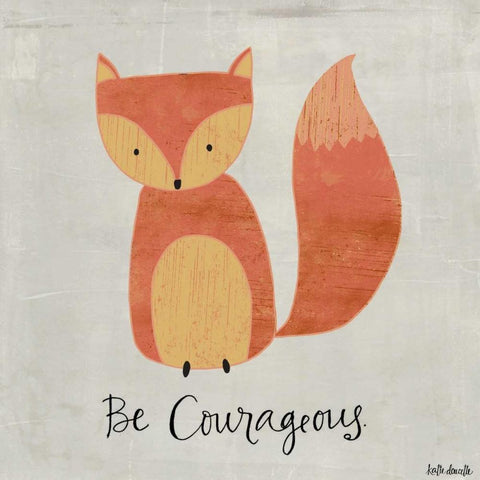 Be Courageous Black Modern Wood Framed Art Print with Double Matting by Doucette, Katie