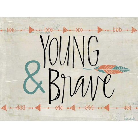 Young and Brave Black Modern Wood Framed Art Print with Double Matting by Doucette, Katie