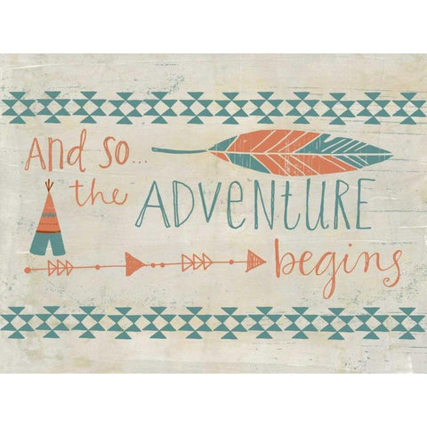 The Adventure Begins Black Modern Wood Framed Art Print with Double Matting by Doucette, Katie